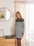 Robe-pull grossesse et allaitement Gris Anthracite+Rayé noir et blanc - vertbaudet enfant 