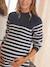 Robe-pull grossesse et allaitement Gris Anthracite+Rayé noir et blanc - vertbaudet enfant 