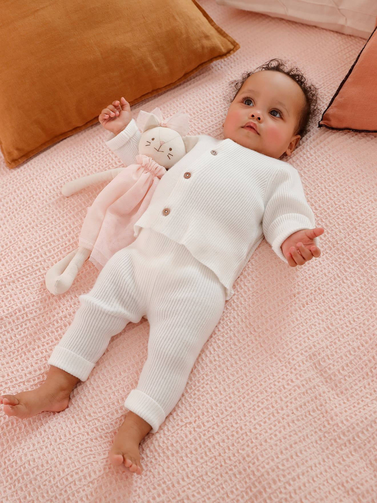 Vertbaudet Set Met Shirt En Broek Voor Baby's Van Tricot Wit