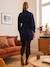 Robe-chemisier carreaux courte grossesse et allaitement Bleu marine - vertbaudet enfant 