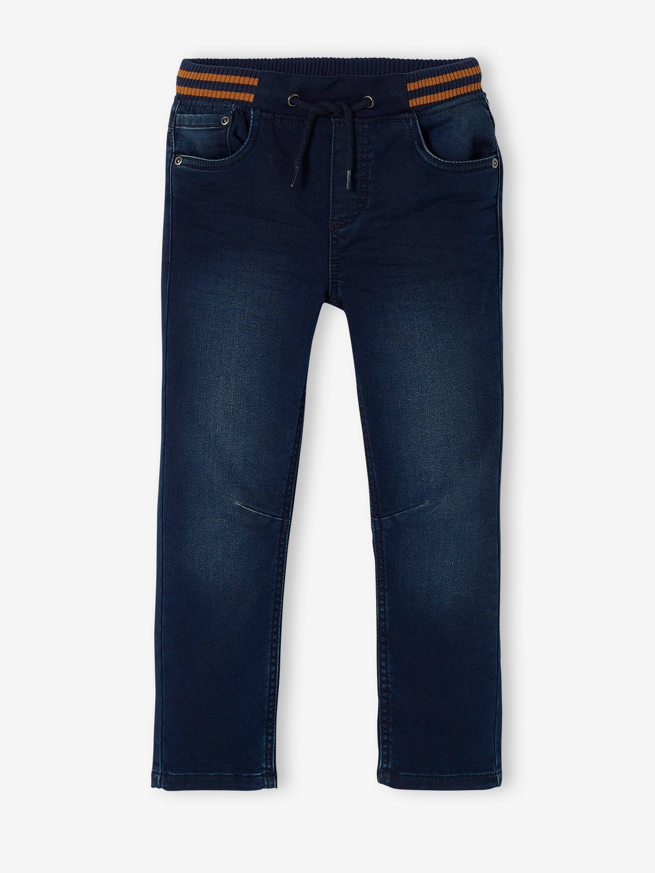 Vertbaudet Rechte Fleecebroek Jongens Denim Look Dark Gross