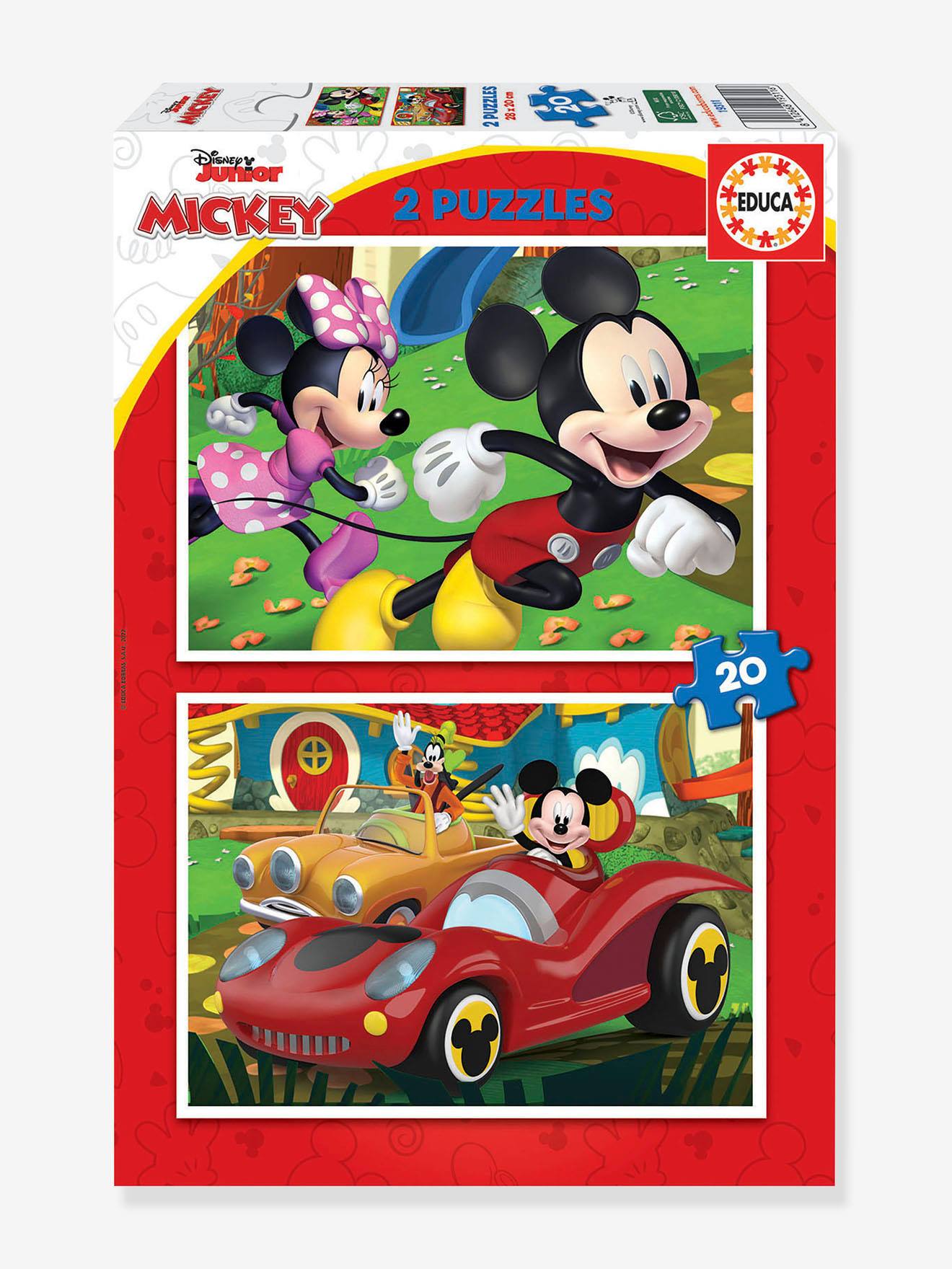 Productie Vormen holte 2 Puzzels 20 stukjes - Mickey Fun House - EDUCA - rood, Speelgoed