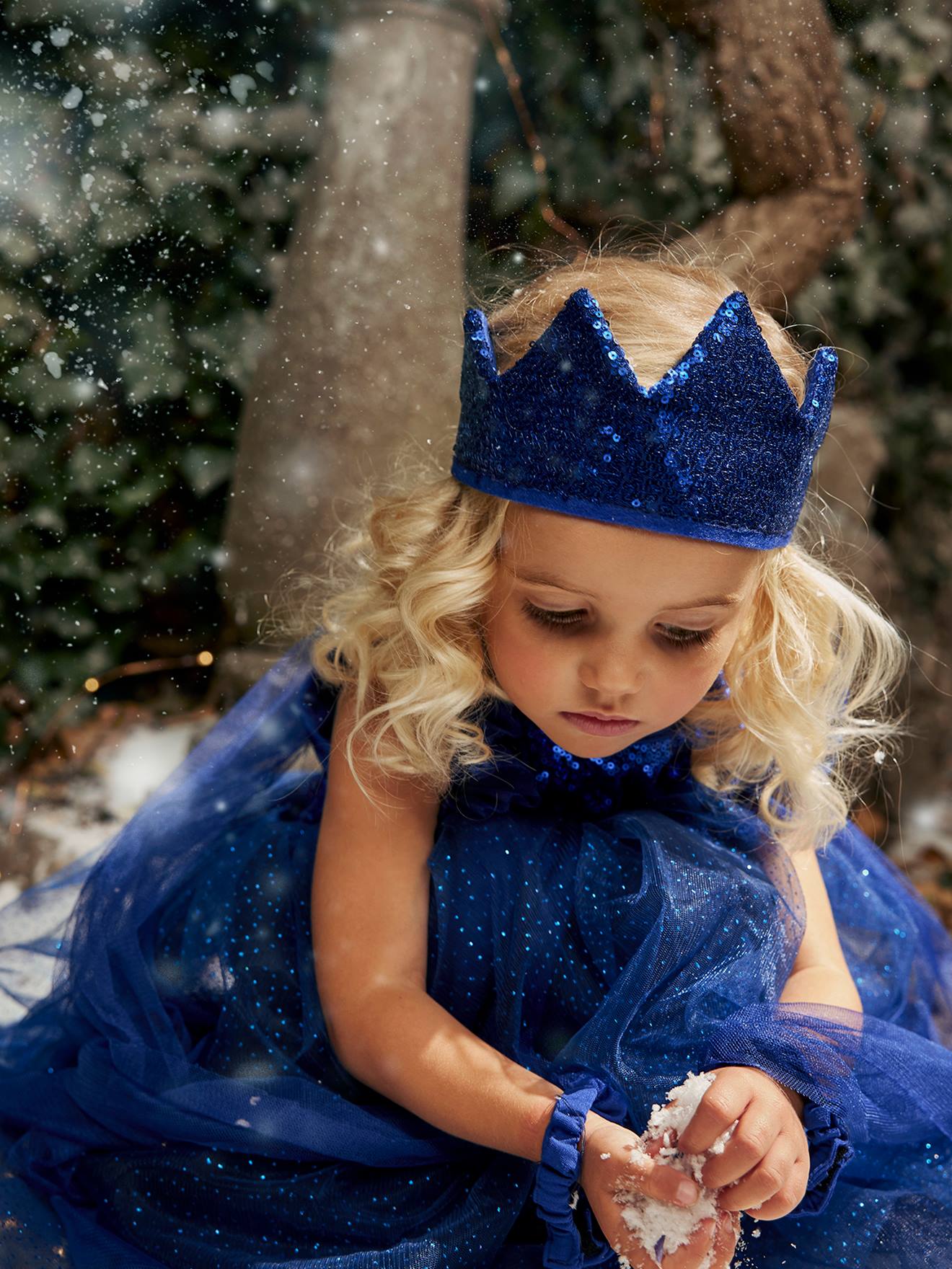 Allergie deken scheidsrechter Verkleedkleren prinses met sluier en kroon - blauw, Speelgoed