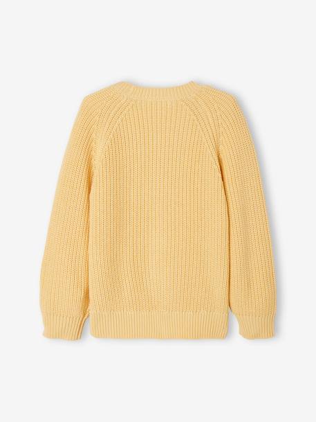 Gilet maille perlée fille jaune pâle - vertbaudet enfant 