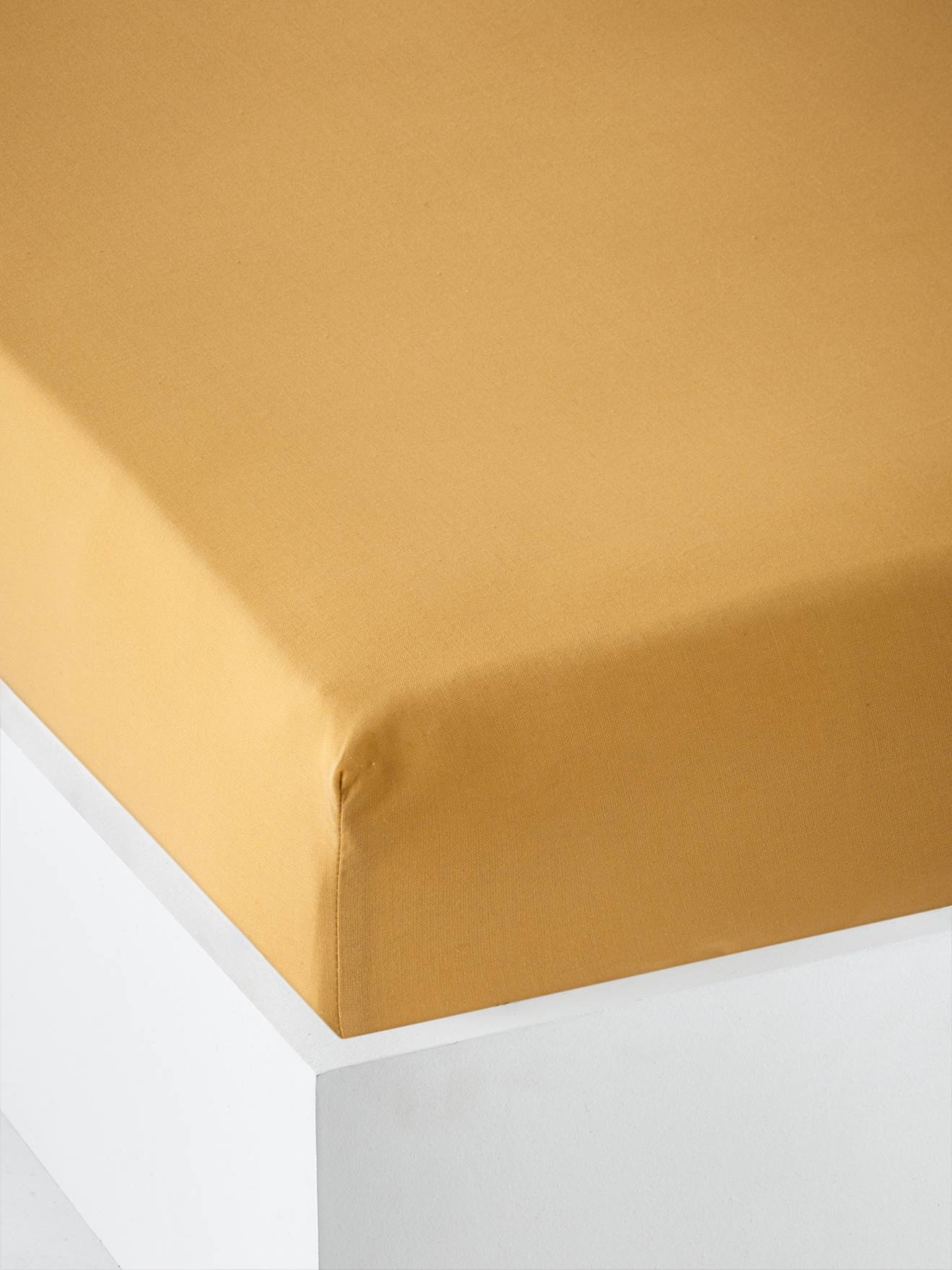 Vertbaudet Effen Jersey Hoeslaken Van Oeko-Tex® Mosterdgeel