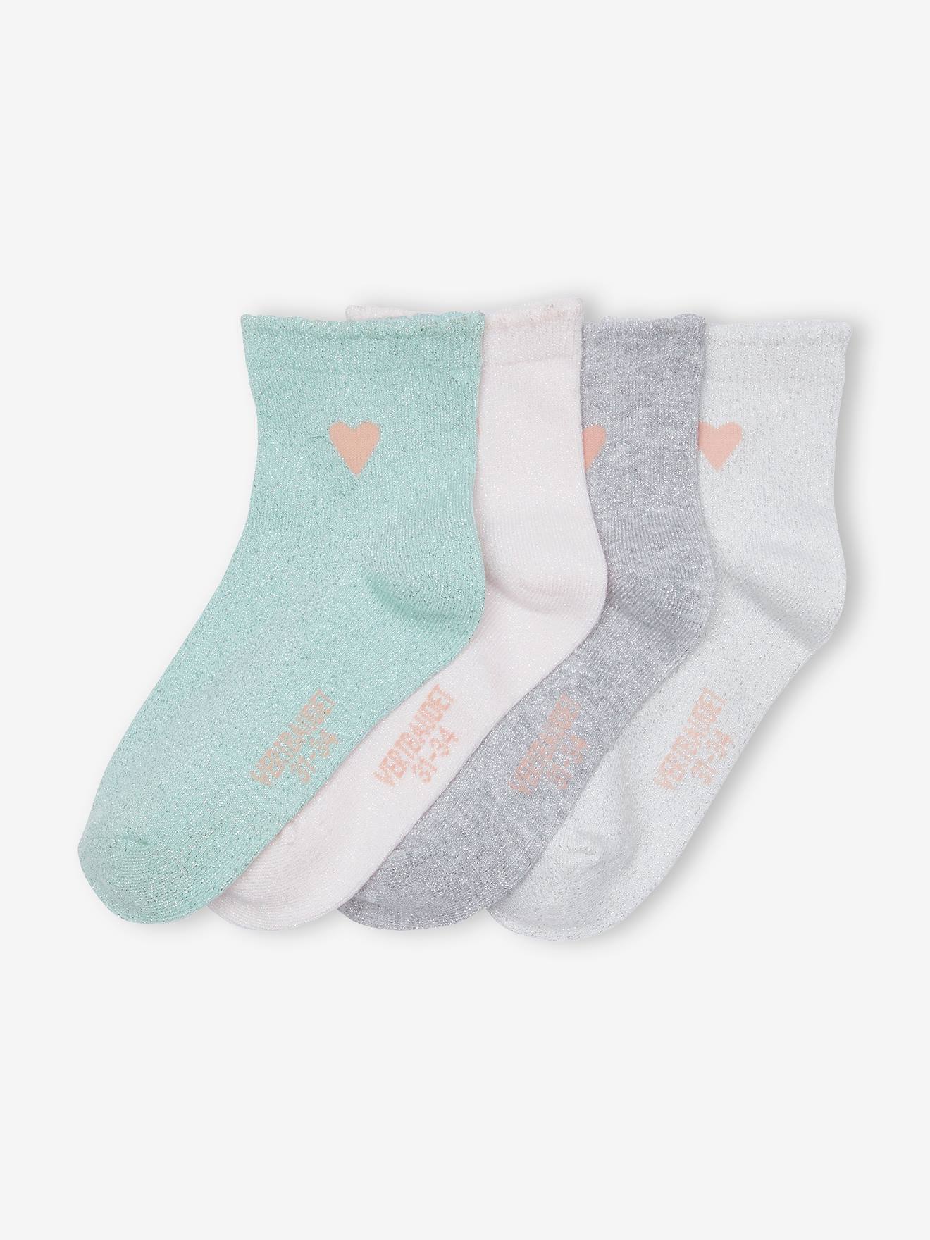 Socquettes fille rose/gris/blanc 35/38 TEX : le lot de 3 paires de