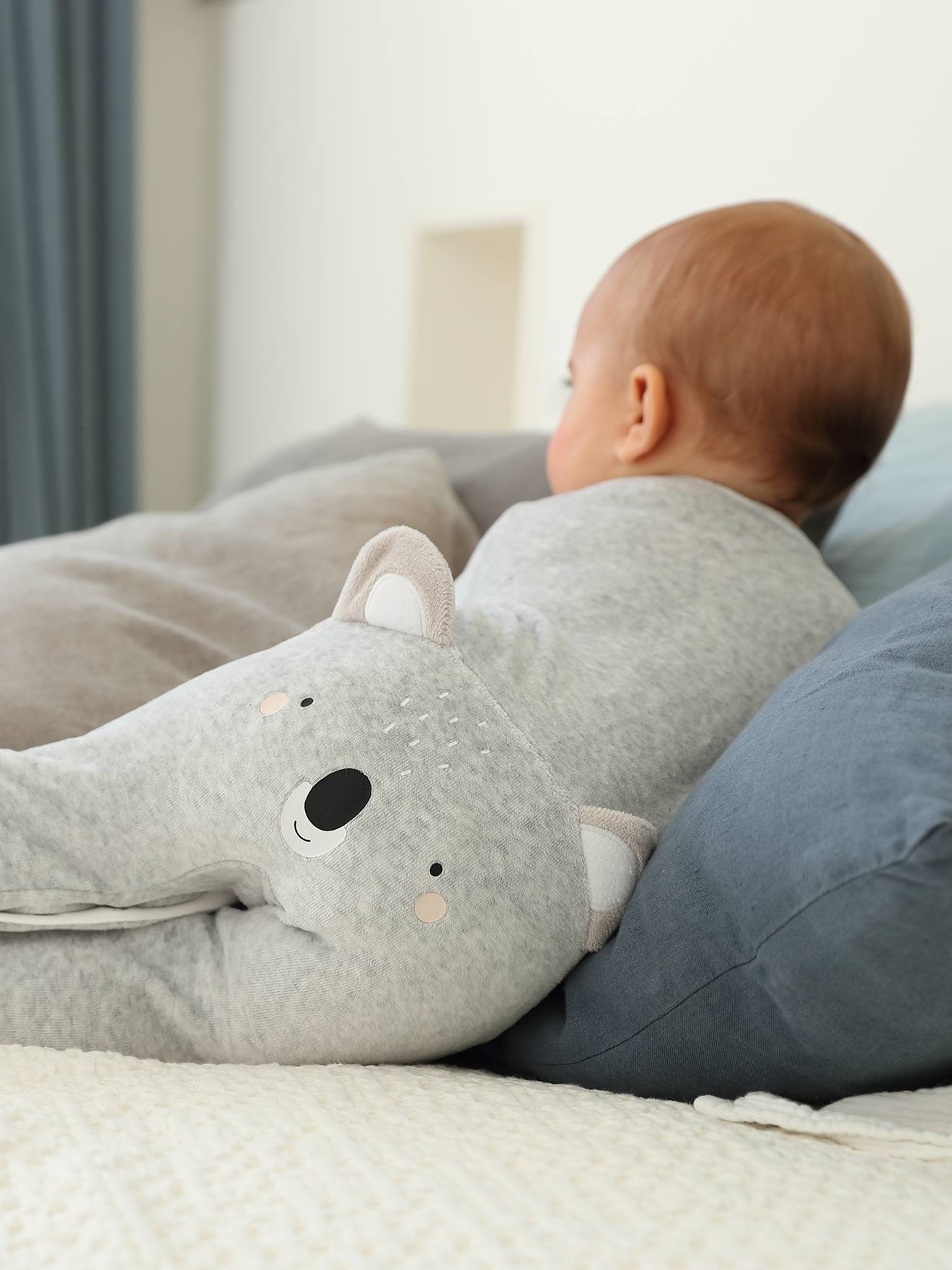 Vertbaudet Fluwelen Koala Slaappakje Baby Gemêleerd Grijs