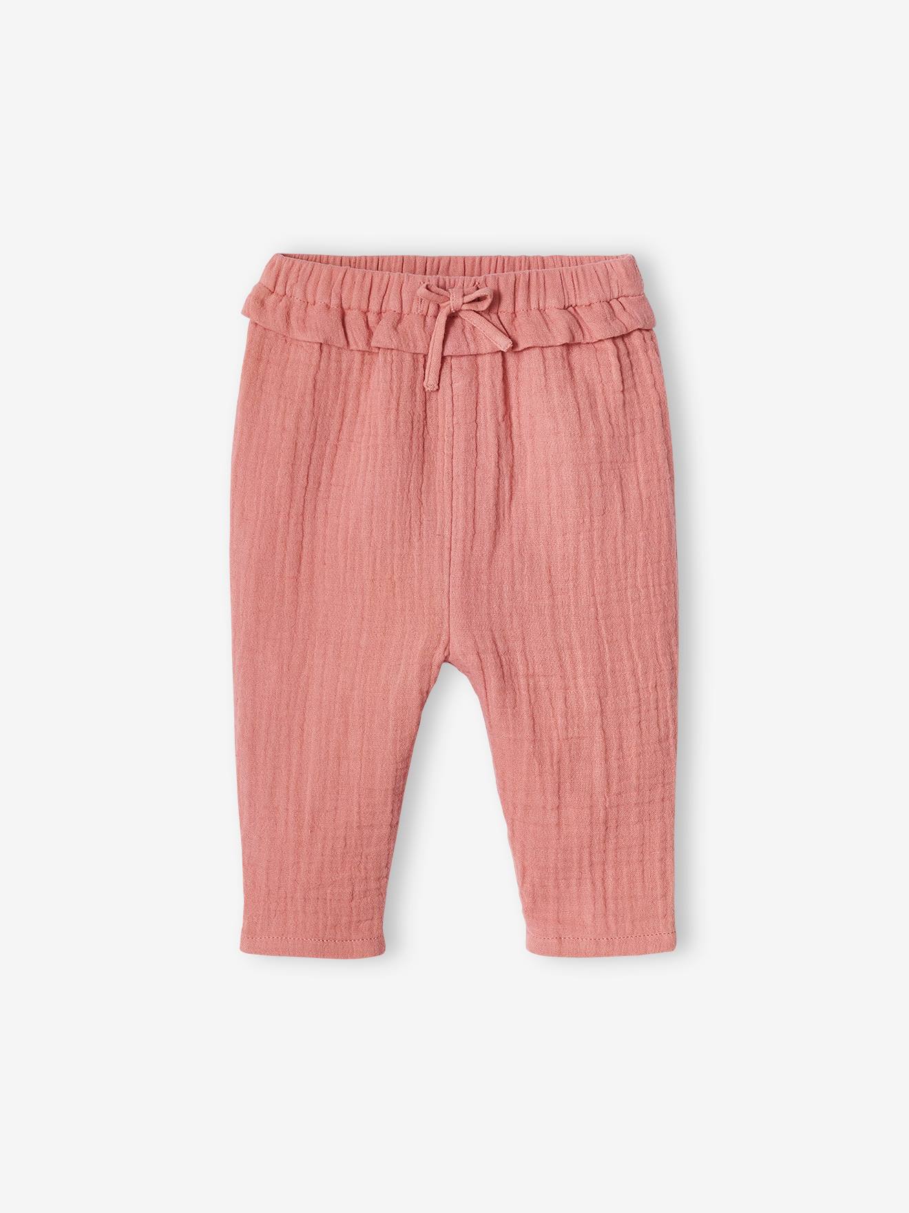 Vertbaudet Babybroek Van Katoengaas Oudroze