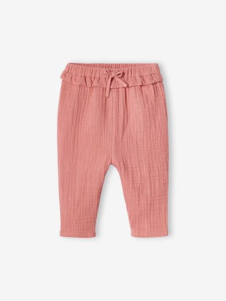 Bébé-Pantalon bébé fille en gaze de coton
