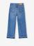 Wijde meisjesjeans met rafels aan de onderkant donkerblauw+gebleekt denim+grijs+stone - vertbaudet enfant 