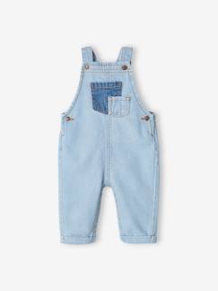 Salopette en denim bébé poches contrastées  - vertbaudet enfant