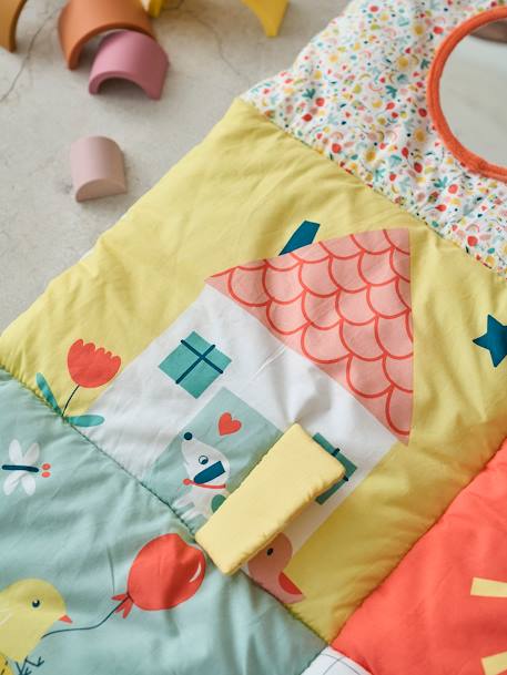 Tapis d'éveil moelleux et ludique blanc+bleu+rose+rouge - vertbaudet enfant 