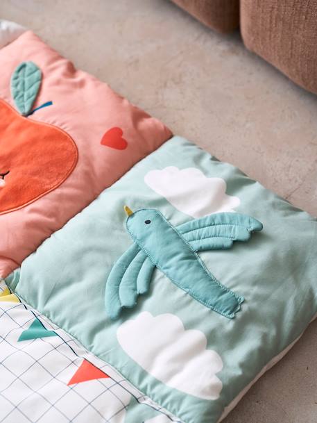 Tapis d'éveil moelleux et ludique blanc+bleu+rose+rouge - vertbaudet enfant 