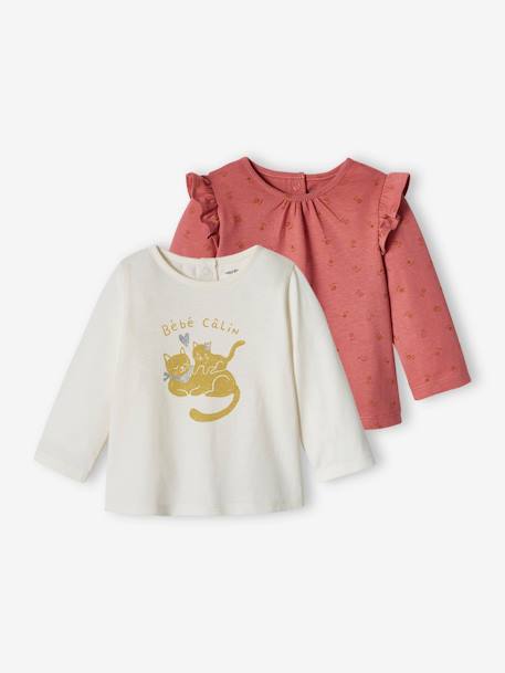 Bébé-Lot de 2 T-shirts basics bébé manches longues