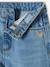 Wijde meisjesjeans met rafels aan de onderkant donkerblauw+gebleekt denim+grijs+stone - vertbaudet enfant 