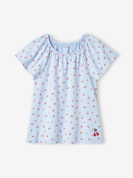 Fille-T-shirt, sous-pull-T-shirt imprimé manches papillon fille