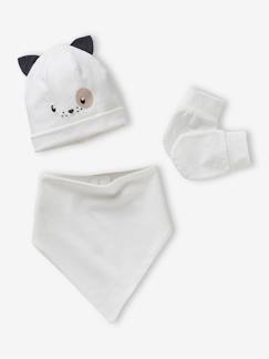 Baby-Setje hond muts + wanten + sjaal met personaliseerbare print voor baby's