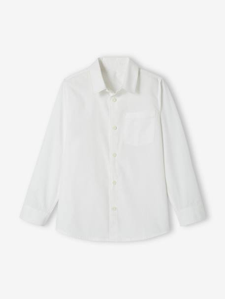 Garçon-Chemise blanche en popeline manches longues garçon