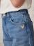 Wijde meisjesjeans met rafels aan de onderkant donkerblauw+gebleekt denim+grijs+stone - vertbaudet enfant 