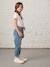 Jean style paperbag et sa ceinture fleurie fille denim brut+denim gris+noir+stone - vertbaudet enfant 