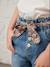 Jean style paperbag et sa ceinture fleurie fille denim brut+denim gris+noir+stone - vertbaudet enfant 