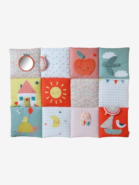 Tapis d'éveil moelleux et ludique blanc+bleu+rose+rouge - vertbaudet enfant 