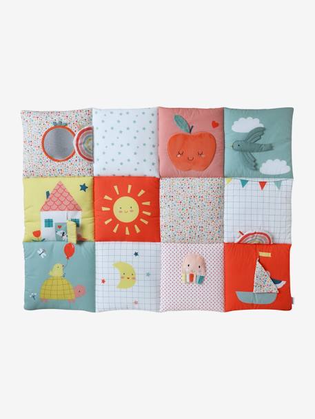 Tapis d'éveil moelleux et ludique blanc+bleu+rose+rouge - vertbaudet enfant 