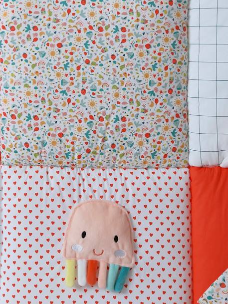 Tapis d'éveil moelleux et ludique blanc+bleu+rose+rouge - vertbaudet enfant 