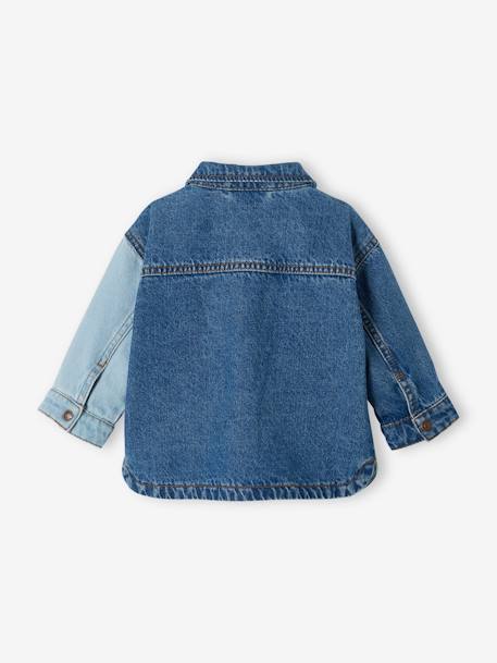 Veste en denim contrasté bébé stone - vertbaudet enfant 