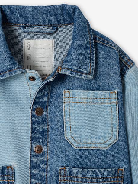 Veste en denim contrasté bébé stone - vertbaudet enfant 