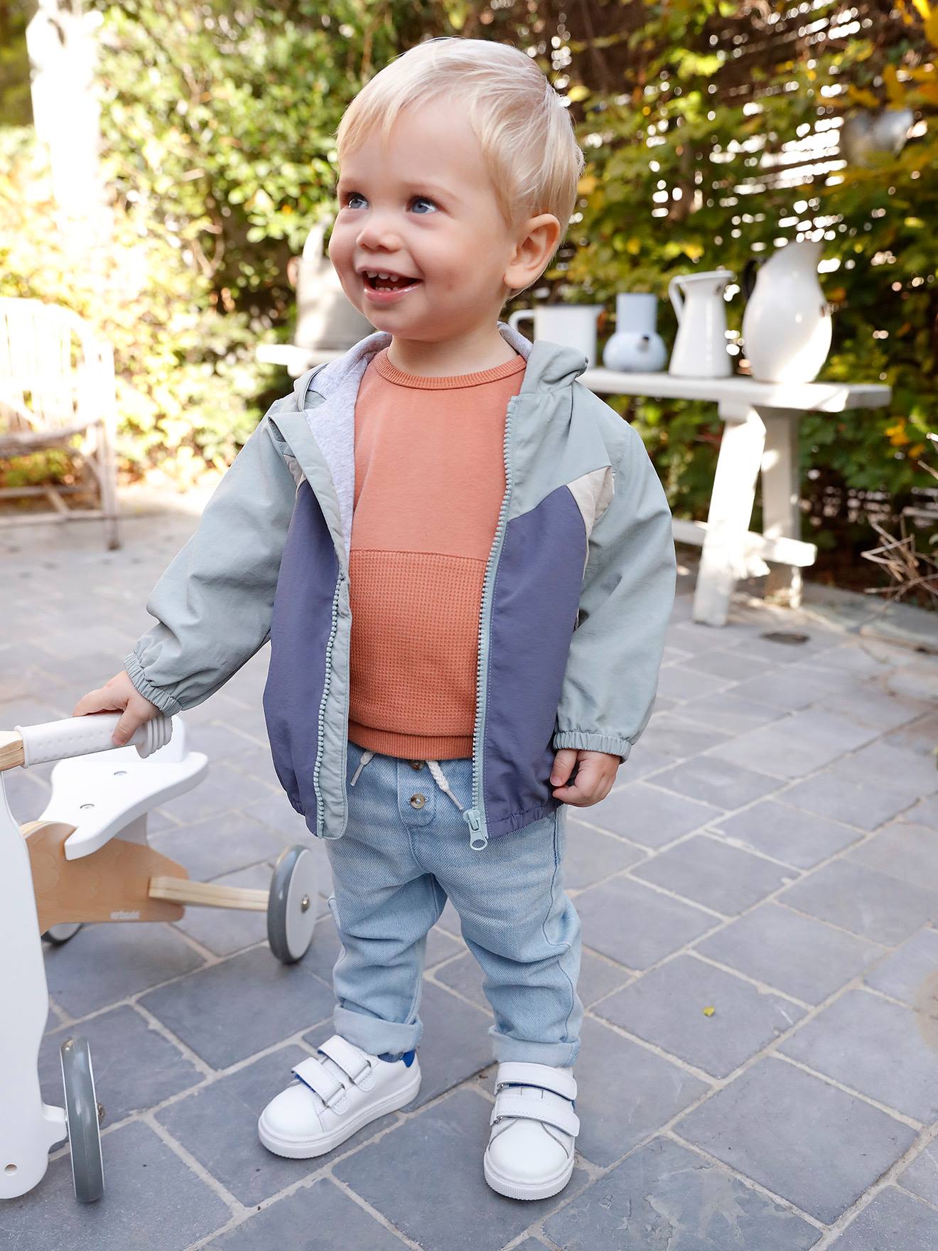 Vertbaudet Windjack Colorblock Voor Babyjongens Blauwgroen