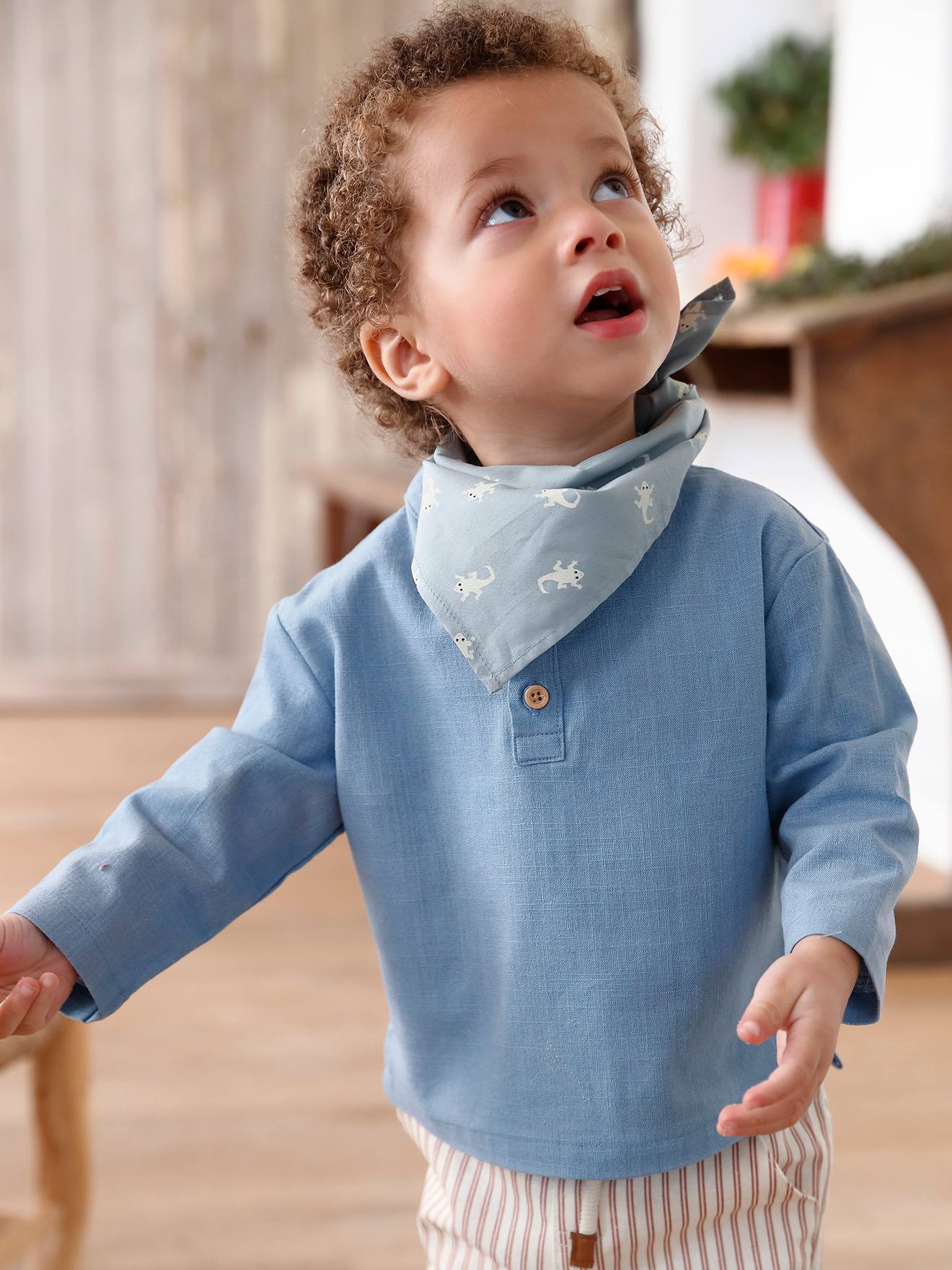 van geleider Verplicht 3-delige baby set met shirt + broek + bandana - hemelsblauw, Baby
