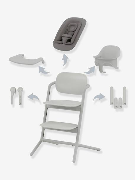 Set 4-en-1 chaise haute évolutive avec transat Cybex Lemo 2 bleu+gris+Sand white - vertbaudet enfant 