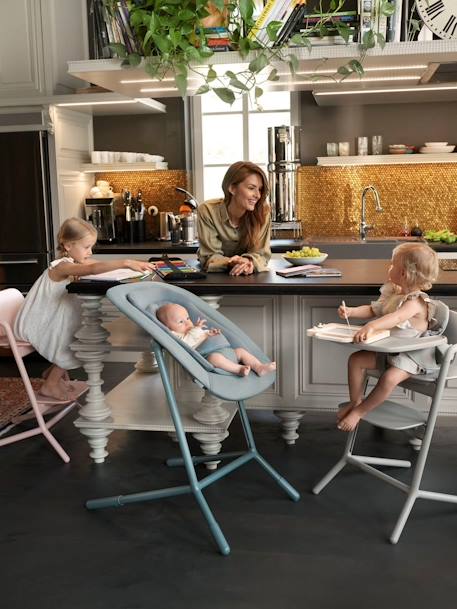 Set 4-en-1 chaise haute évolutive avec transat Cybex Lemo 2 bleu+gris+Sand white - vertbaudet enfant 