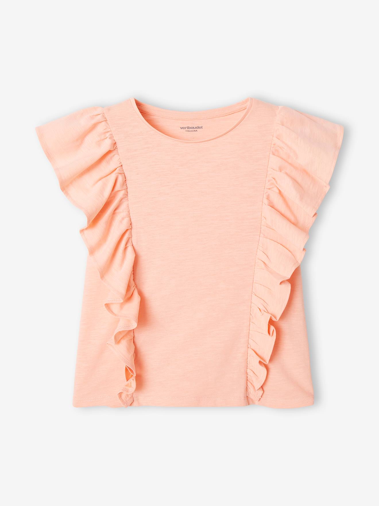 Vertbaudet Meisjesshirt Met Ruches Perzik