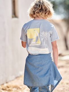 Jongens-T-shirt met groot bootmotief op de rug  - vertbaudet enfant