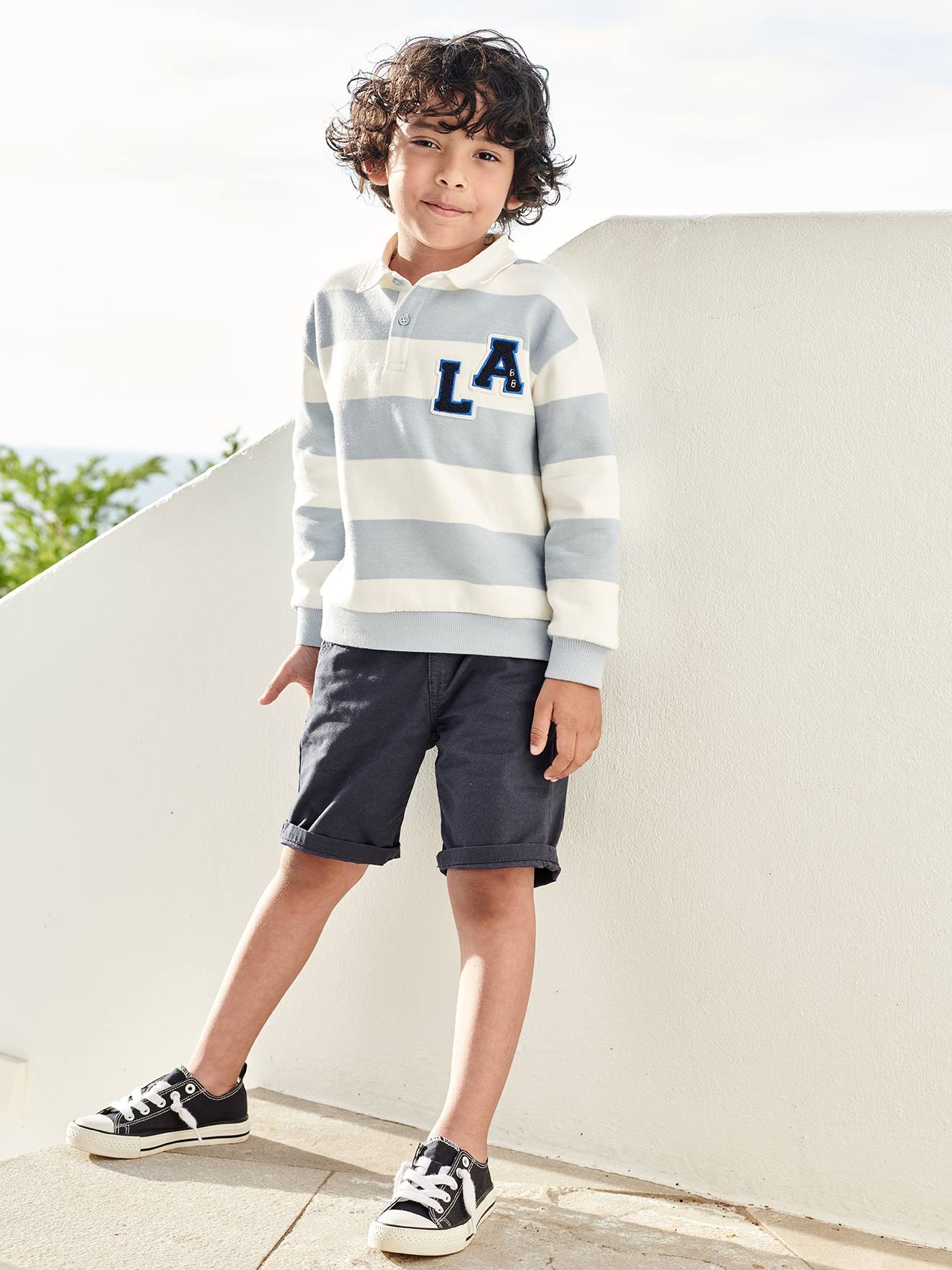 Vertbaudet Chino Bermuda Voor Jongens Blauw