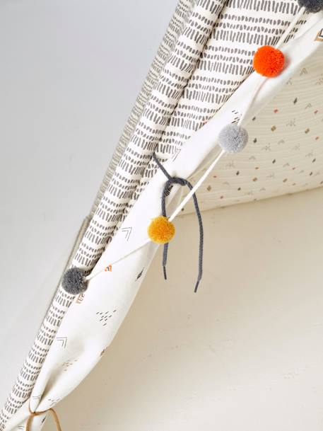 Dubbelzijdige tipi BEDRUKT WIT - vertbaudet enfant 