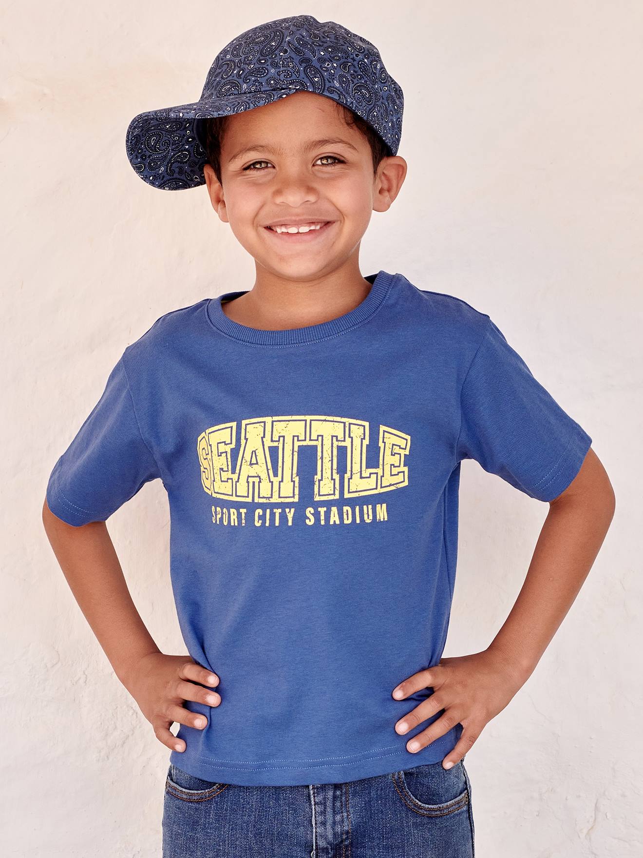 Vertbaudet T-shirt Met College-uitstraling Voor Jongens Blauw