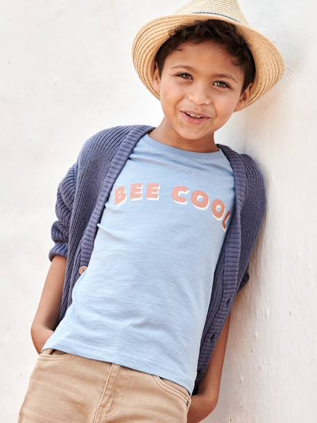 T-shirt garçon message 'Bee cool' bleu ciel - vertbaudet enfant 