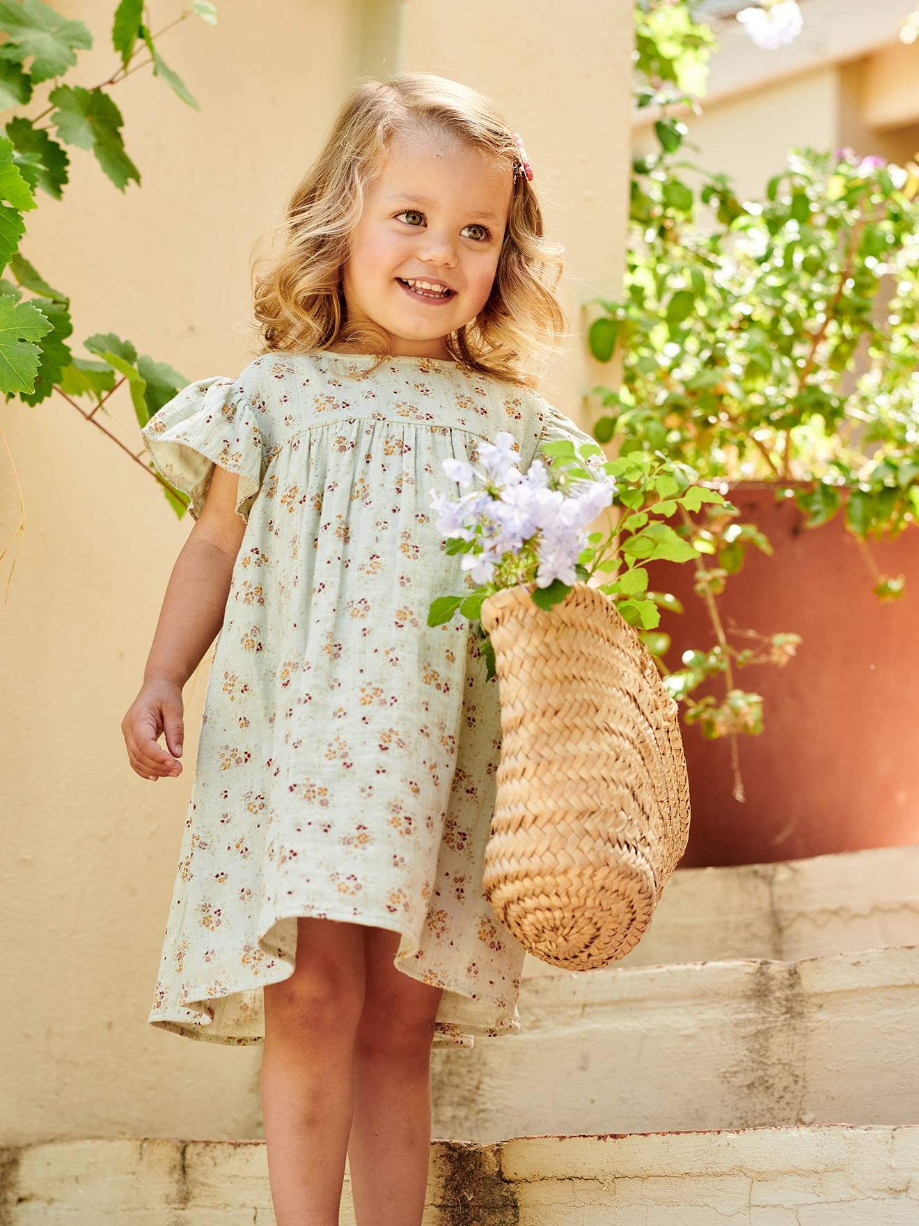 Robe Bébé Fille Qiraoxy Sans Manches - Imprimé Été, Chapeau Inclus, Coton Doux, Style Princesse
