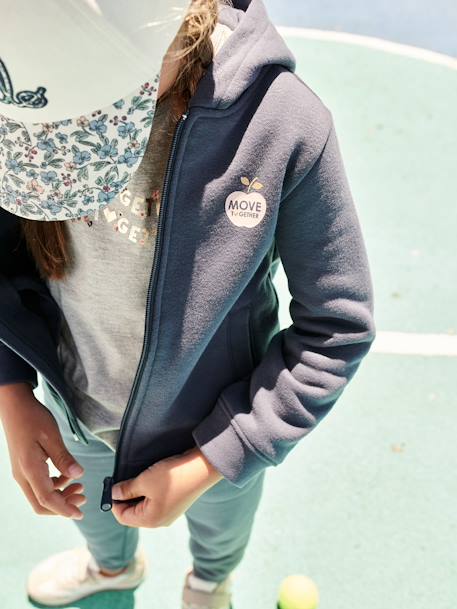 Fille-Pull, gilet, sweat-Sweat-Sweat fille zippé à capuche sport 