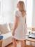 Robe de grossesse et d'allaitement gaze de coton blanc+caramel+sauge - vertbaudet enfant 