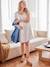 Robe de grossesse et d'allaitement gaze de coton blanc+caramel+sauge - vertbaudet enfant 
