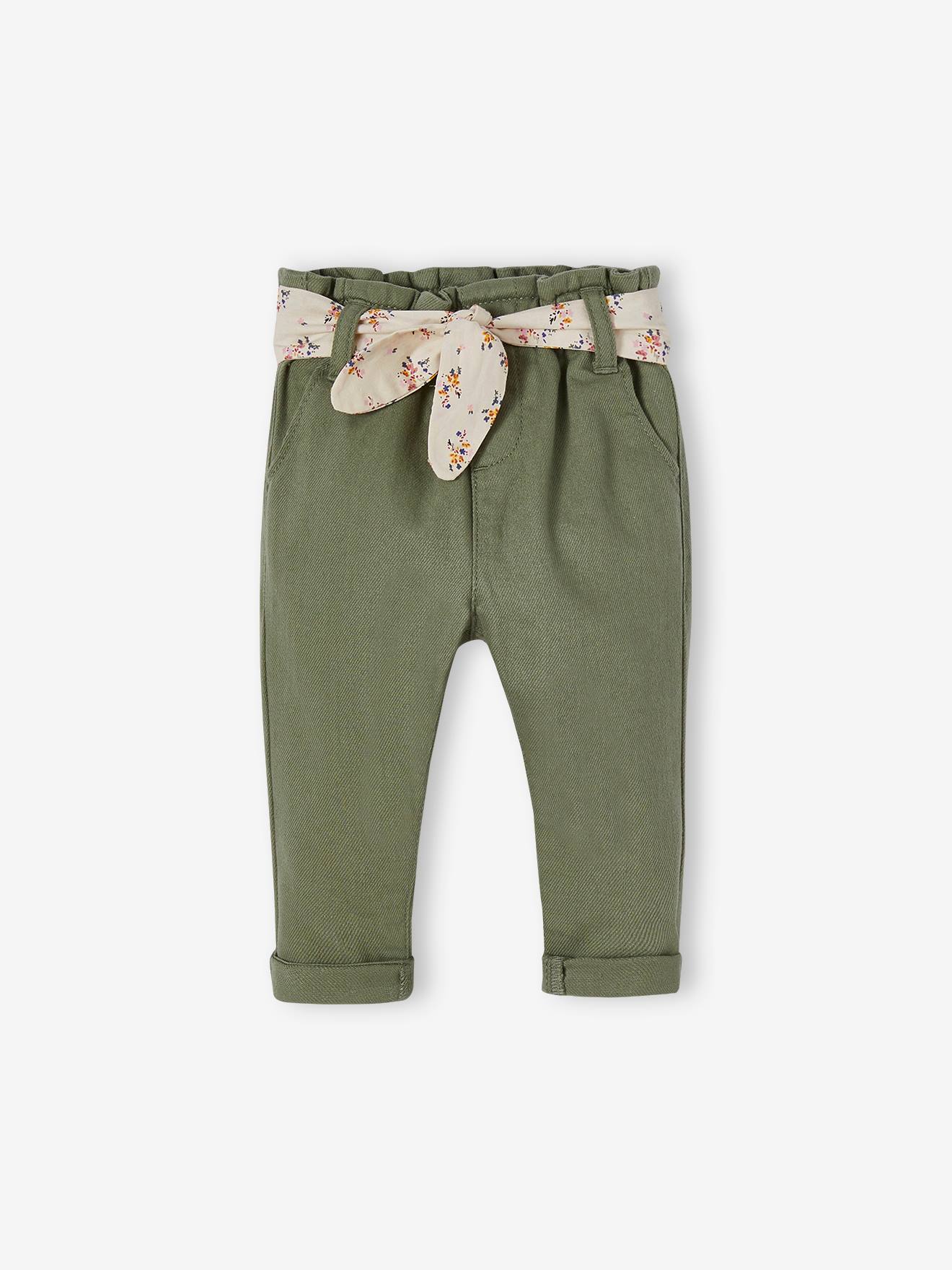 Vertbaudet Paperbag Babybroek Met Riem Korstmos