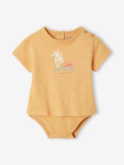 Baby-T-shirt-rompertje 'palmboom' met korte mouwen