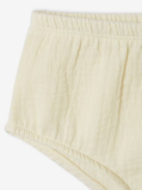 Cache couche bébé en gaze de coton écru+rose poudré - vertbaudet enfant 