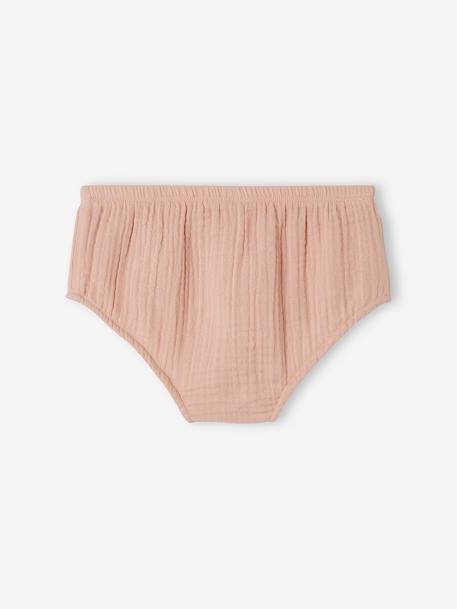 Cache couche bébé en gaze de coton écru+rose poudré - vertbaudet enfant 