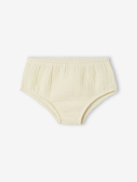 Cache couche bébé en gaze de coton écru+rose poudré - vertbaudet enfant 