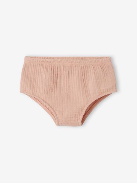 Cache couche bébé en gaze de coton écru+rose poudré - vertbaudet enfant 